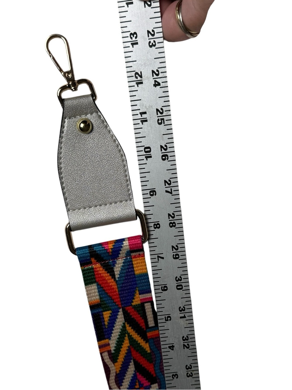 Purse/Bag or Guitar? Strap Colorful Aztec Print Adjustable 50” Rainbow Hippie - Picture 5 of 5